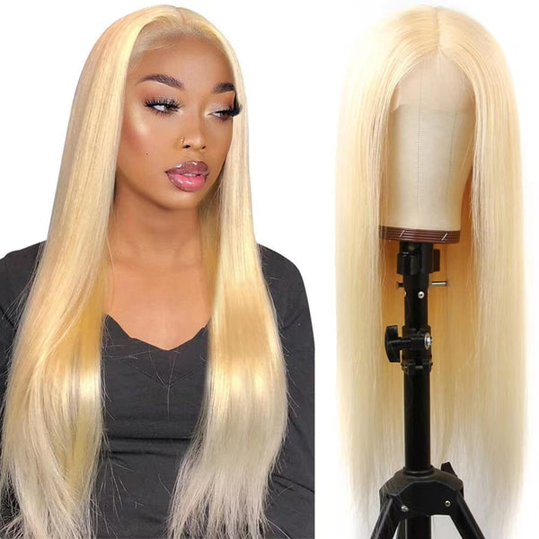 Raw Human Hair Color 613 Transparent Wig