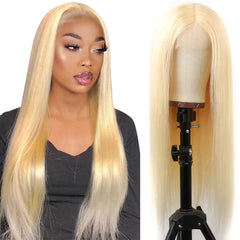 Raw Human Hair Color 613 Transparent Wig