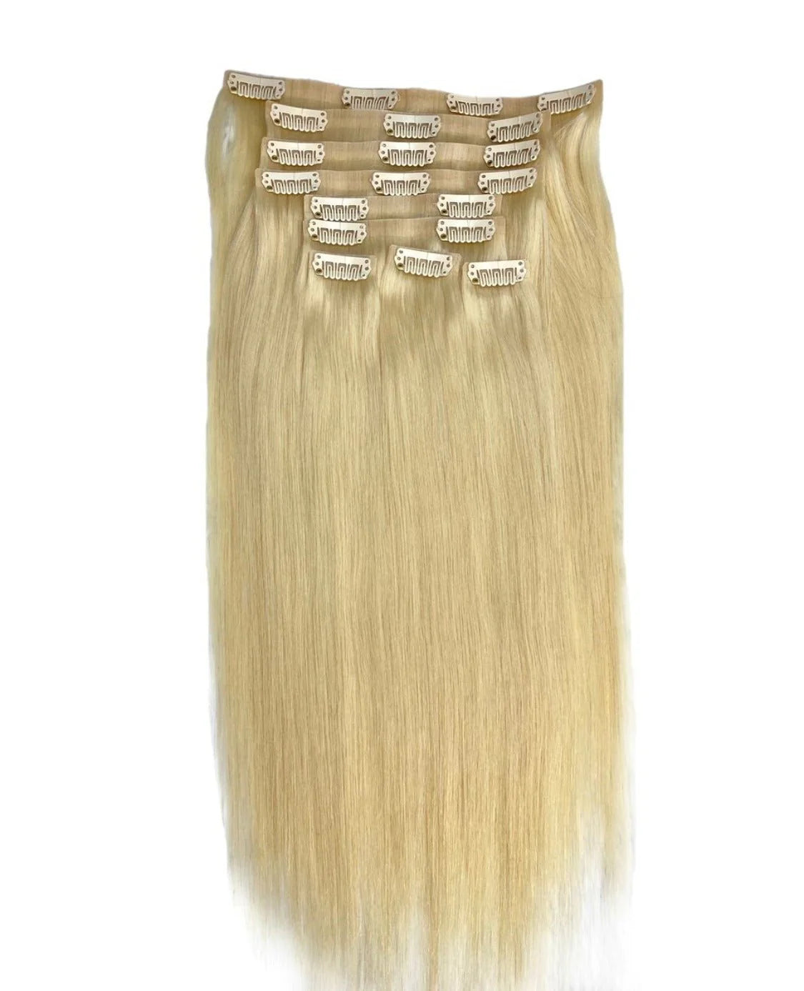 Raw Human Hair Clip Ins Color 613