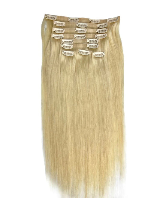 Raw Human Hair Clip Ins Color 613