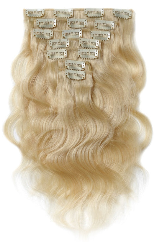 Raw Human Hair Clip Ins Color 613