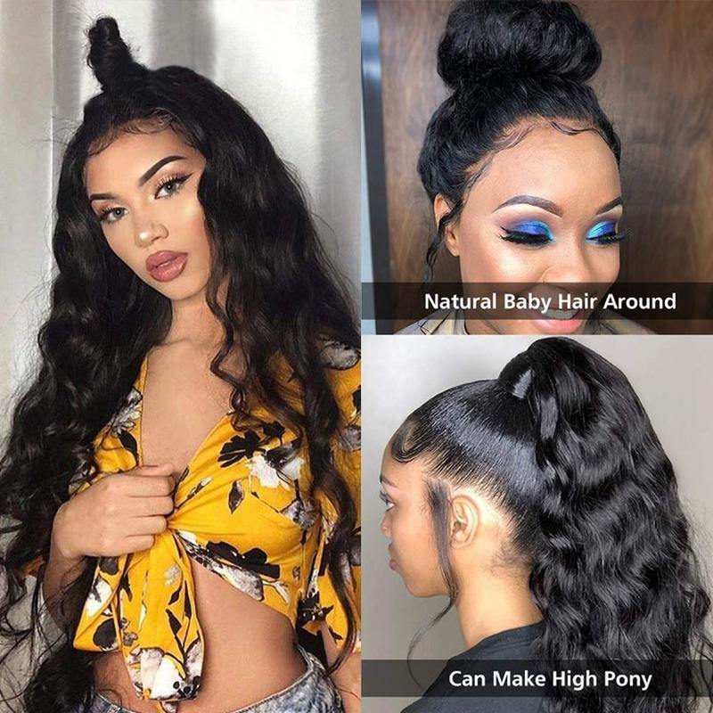 Quality Body Wave Human Hair HD Lace Transparent Full Lace Frontal Wig Thick Ends