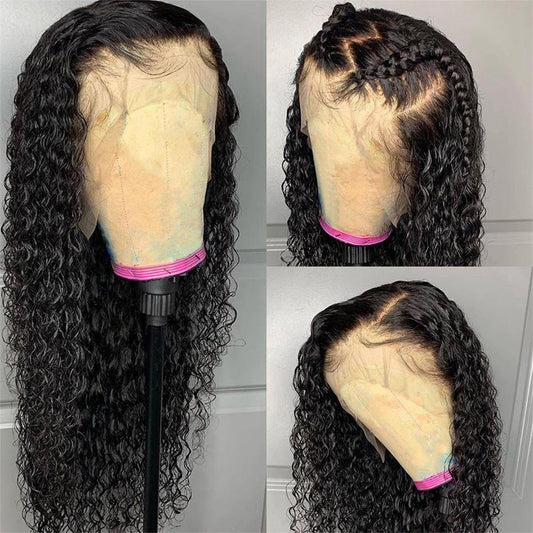 Afro Kinky Curly Human Hair Lace Front Wig Human Hair Pre Plucked